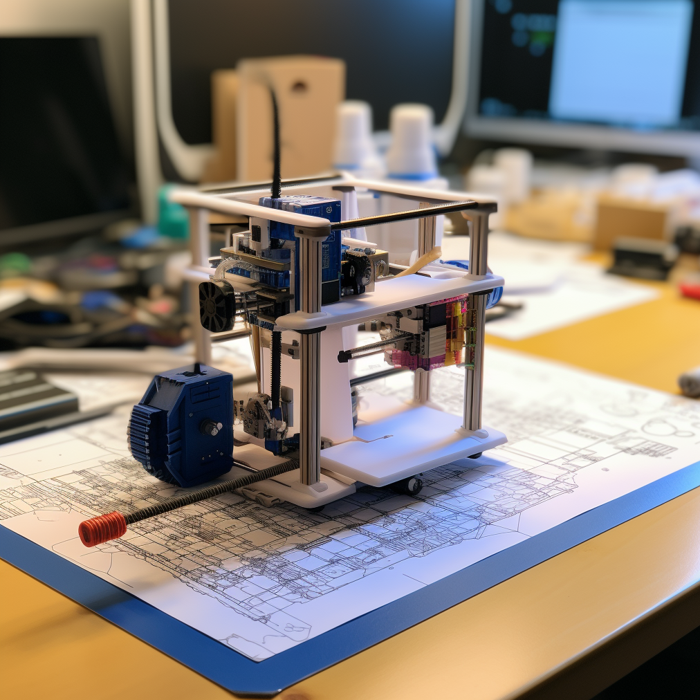 flashcomet_3d_printer_on_a_study_desk_with_a_blueprint_b054kjkjb2f-2a03-4434-b89a-c7ff576800a3